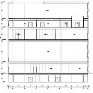 Škola v Zollverein - Řez stavbou - foto: SANAA