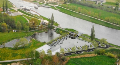 Vltavská vodní cesta – splavnění - Kapitanát České Vrbné - foto: vizualizace Jan Cyrany