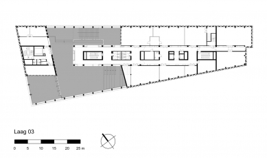 Kulturní centrum Rozet  - Půdorys 3. patra - foto: Neutelings Riedijk Architects 