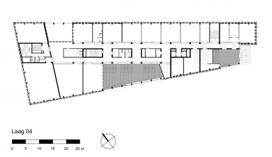 Kulturní centrum Rozet  - Půdorys 4. patra - foto: Neutelings Riedijk Architects 