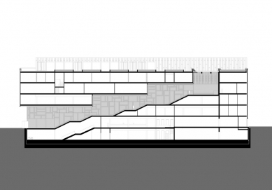 Kulturní centrum Rozet  - Podélný řez - foto: Neutelings Riedijk Architects 