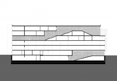 Kulturní centrum Rozet  - Podélný řez - foto: Neutelings Riedijk Architects 