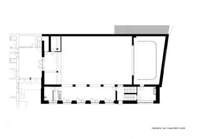 Reconstruction of the cultural house in Bedřichovice - Ground floor plan - foto: Tomáš Dvořák architekti