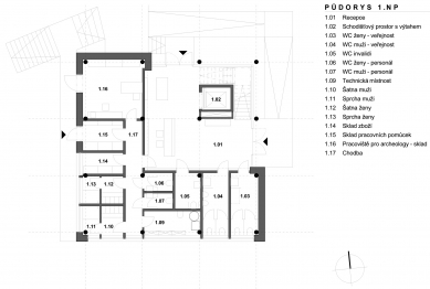 Archeopark Chotěbuz – entrance object - Floor plan 1st floor