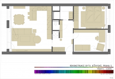 Rekonstrukce panelákového bytu, Praha-Motol - Schema