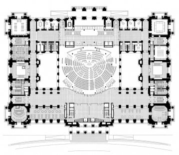 Reichstag, New German Parliament - Půdorys 1.np - foto: © Foster + Partners