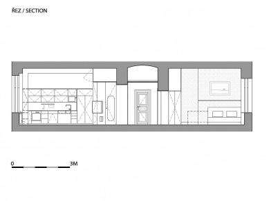 Novoměstský byt - Řez