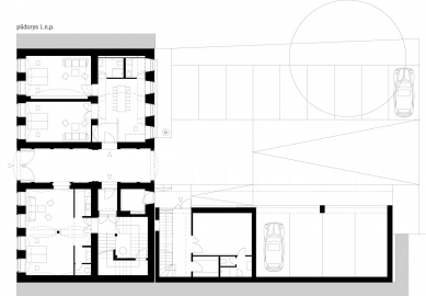 Rekonstrukce domu U páva  - Půdorys 1.np - foto: atakarchitekti