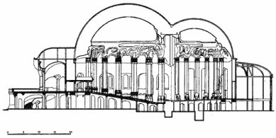 Goetheanum - Podélný řez prvním Goetheanem.