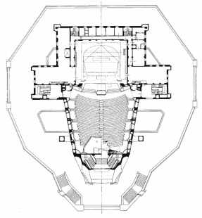 Goetheanum - Půdorys 2.np druhého Goetheana.