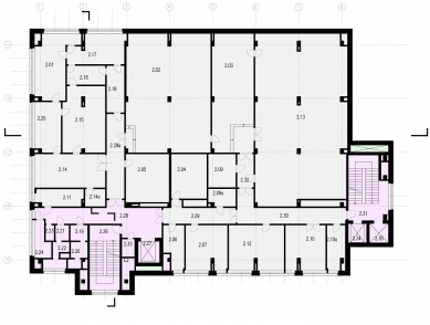 Verona offices -  refurbishment - Půdorys 2NP