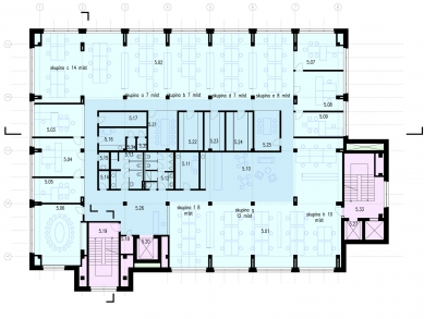 Verona offices -  refurbishment - Půdorys 5NP