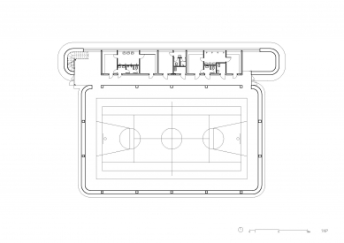 Tělocvična základní školy - Půdorys 1.np - foto: Fránek architects