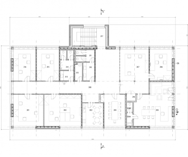 Hotel a restaurace U Stavaře ve Vsetíně - Půdorys 3NP