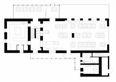 Hostinec Rekovice na Horečkách - Půdorys přízemí - foto: © Kamil Mrva Architects