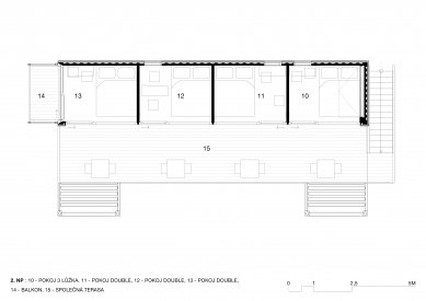 ContainHotel - Půdorys 2NP
