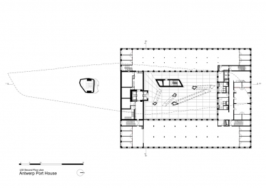Antwerp Port House - Půdorys 2.np - foto: Zaha Hadid Architects
