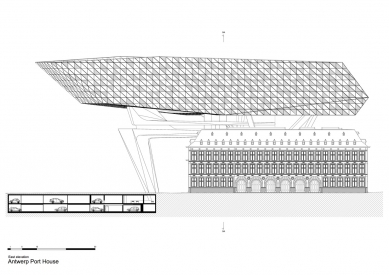 Hlavní sídlo přístavní správy v Antverpách - Východní pohled - foto: Zaha Hadid Architects