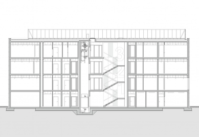 Administrativní budova Rödl & Partner - Podélný řez - foto: Medusa Group