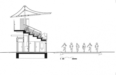Tribuna městského stadionu Černá hora - Příčný řez - foto: © architektonická kancelář Burian - Křivinka