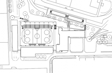 Zastřešení zimního stadionu v Litomyšli - Situace - foto: © architektonická kancelář Burian - Křivinka