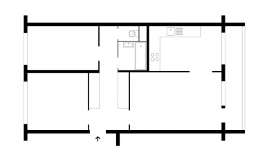 Betonový byt - Půdorys - původní stav