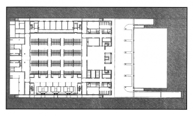 Krematorium Baumschulenweg - Půdorys suterénu - foto: © Axel Schultes Architekten