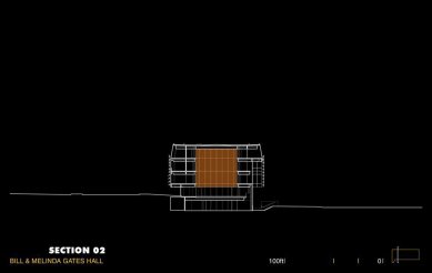 Přednášková budova Billa a Melindy Gatesových  - Řez 02 - foto: Morphosis Architects