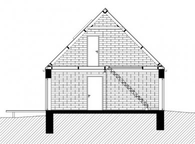 Rodinný dům v Konárovicích - Příčný řez - foto: © Markéta Cajthamlová, Architektonická projekční kancelář
