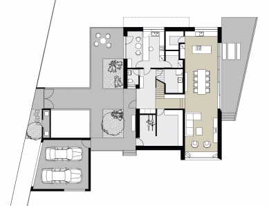 Family house with a business premises - Ground plan 1st floor