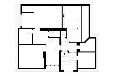 Byt v podkroví - Půdorys - původní stav