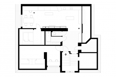 Byt v podkroví - Půdorys - současný stav