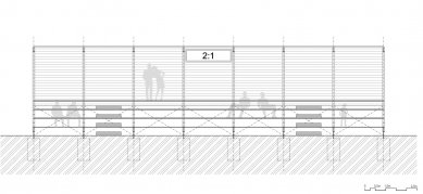 Tribuna fotbalového hřiště T.J. Sokol Záryby - Jižní pohled - foto: archiv caraa.cz