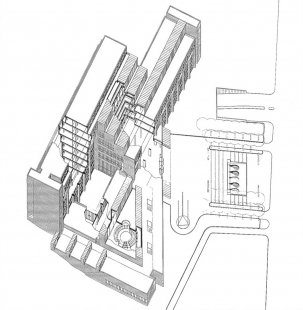 The building housing the diet and government of the province of Vorarlberg - Axonometrie - foto: Holzbauer und Partner