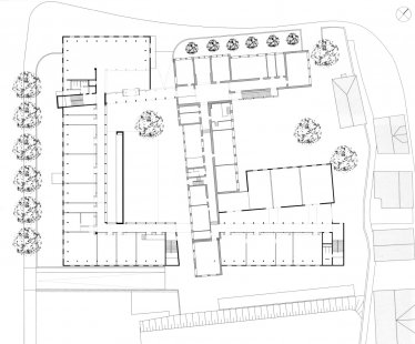 Rekonstrukce a rozšíření HTL v Břežnici - Půdorys přízemí - foto: Baumschlager Eberle Architekten