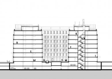 TWIN CITY - komplex administrativních budov - Řez - foto: DKLN, s.r.o.