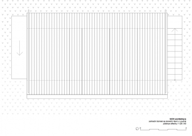 Zahradní domek v Loučné - Výkres střechy - foto: iuch