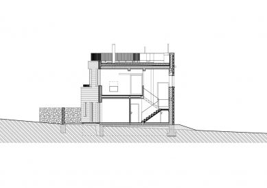 Rodinný dům v Olomučanech - Řez B-B' - foto: New Work
