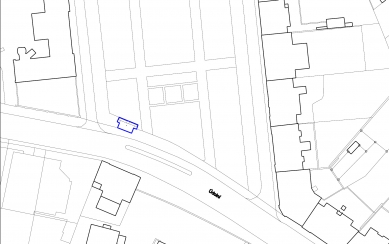 Rekonstrukce funkcionalistické zastávky od architekta Oskara Pořísky v Brně na Obilním trhu - Situace