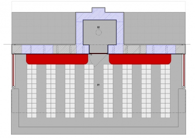 Rekonstrukce funkcionalistické zastávky od architekta Oskara Pořísky v Brně na Obilním trhu - Půdorys