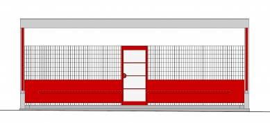 Rekonstrukce funkcionalistické zastávky od architekta Oskara Pořísky v Brně na Obilním trhu - Pohled čelní