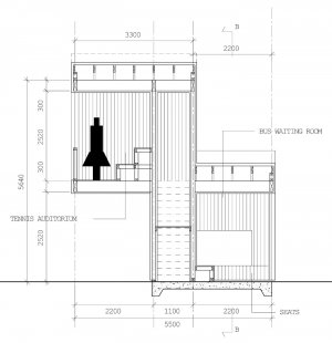 Bus Stop Kressbad - Řez A-A' - foto: Rintala Eggertsson Architects
