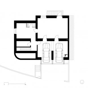 Reconstruction of family house under Kraví hora - Půdorys suterénu - foto: Urban Čelikovský Architekti 