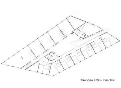 Apartment Building Unibrücke - Floor plan 1st floor - foto: manzl ritsch sandner architekten