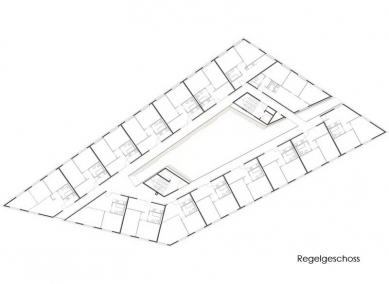 Apartment Building Unibrücke - Floor plan 5th floor - foto: manzl ritsch sandner architekten