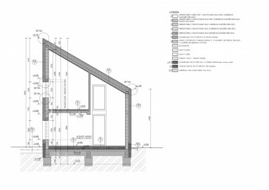 Half house v Lednické Rovne - Řez C-C' - foto: arkon atelier