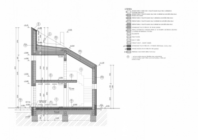 Half house v Lednické Rovne - Řez B-B' - foto: arkon atelier