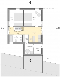 Family house Libcice - Půdorys 1NP