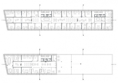 Provozní budova IVB - Půdorysy patra - foto: lorenz ateliers