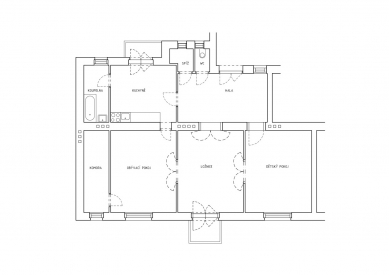 Rekonstrukce bytu v Černých Polích - Původní stav - foto: ateliér SENAA